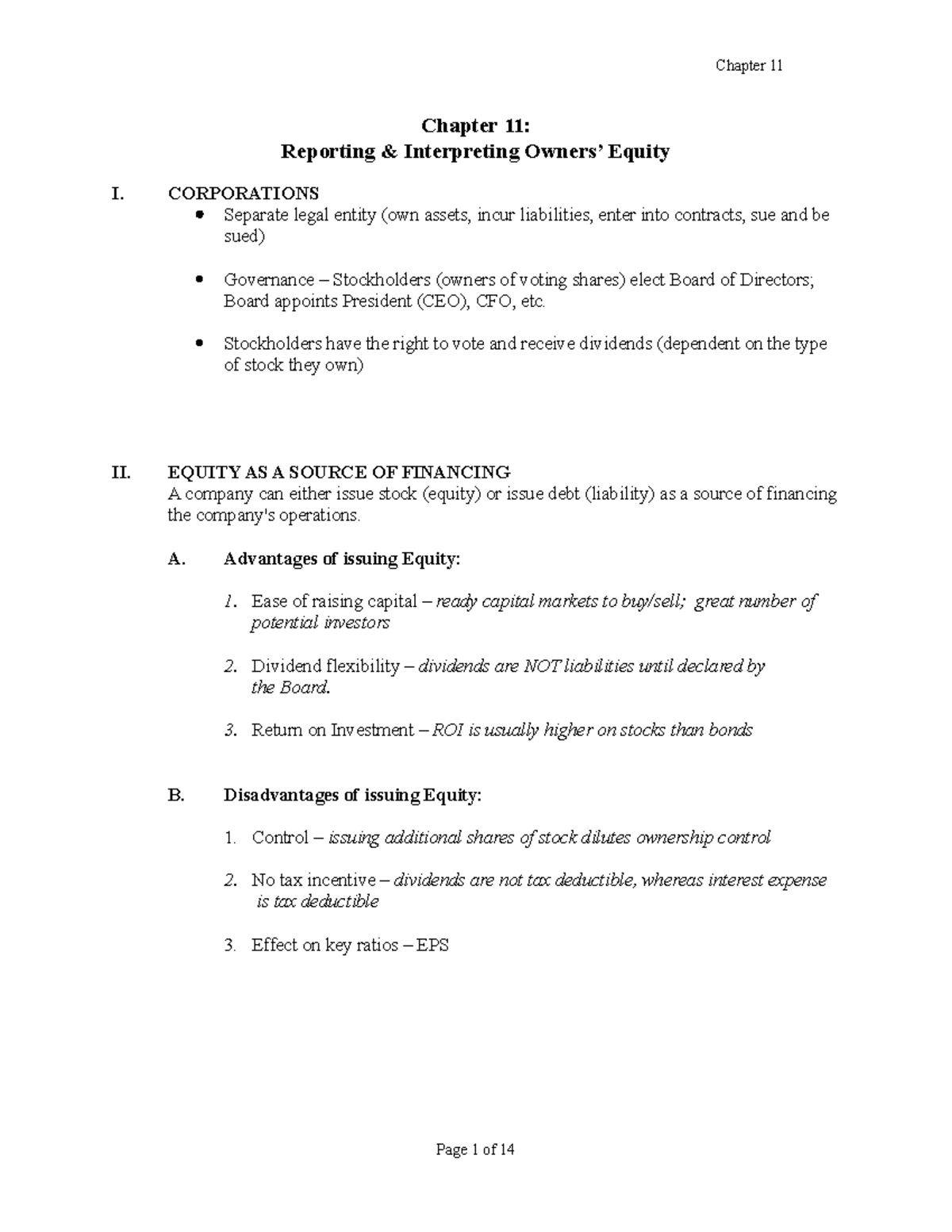 Supply Chain Chapter 11 - Chapter 11: Reporting & Interpreting Owners ...