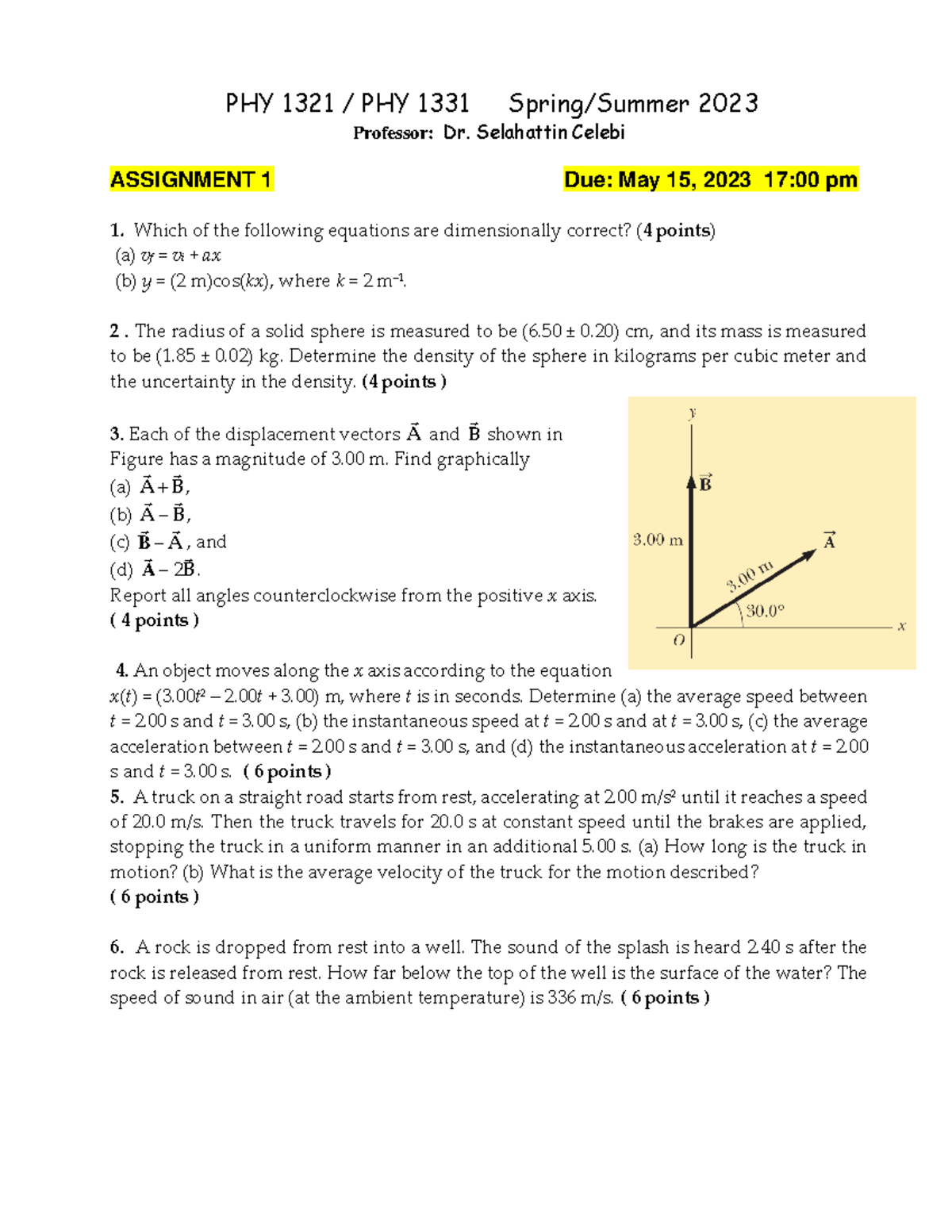 phy 301 assignment 2 solution 2023