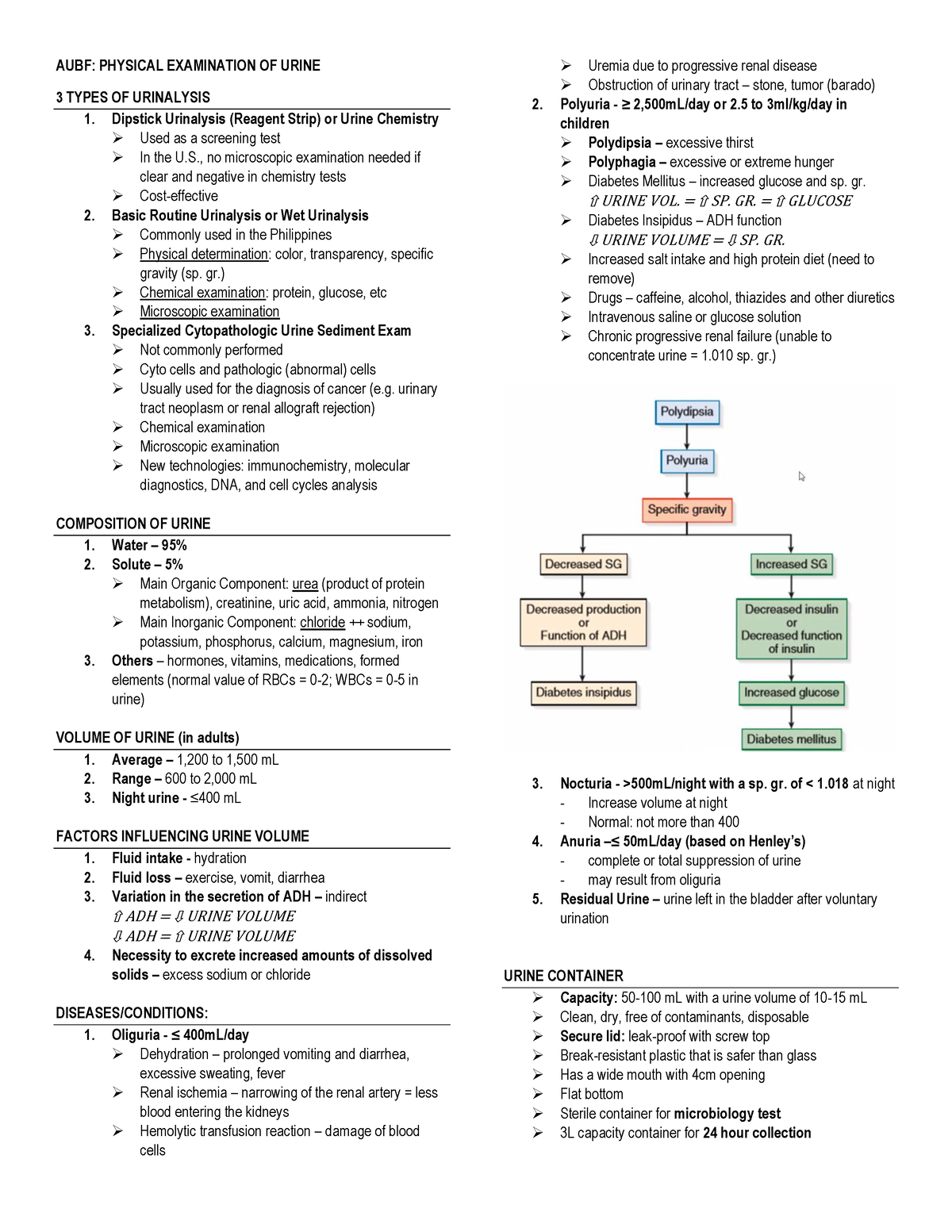 P - AUBF Intro AND PE - LECTURE - AUBF: PHYSICAL EXAMINATION OF URINE 3 ...