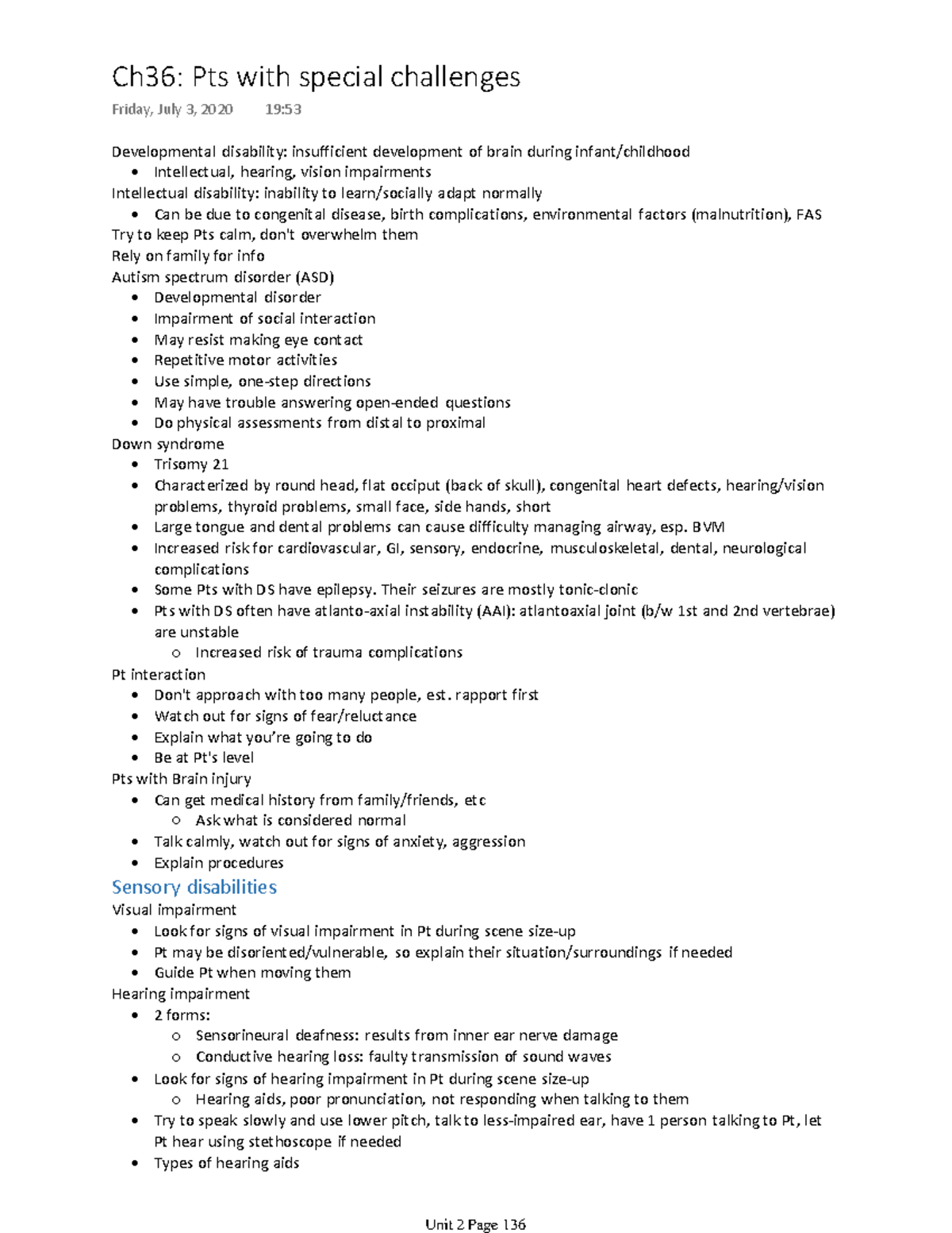 Ch36 Patients with Special Challenges Developmental disability