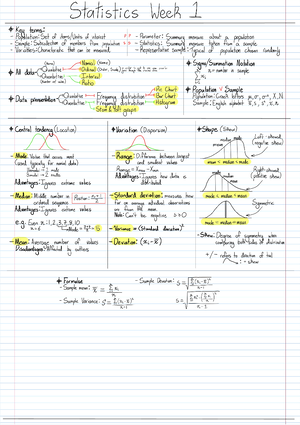 STAT101 Exam formula sheet - STAT101-Exam Formula Sheet Descriptive ...