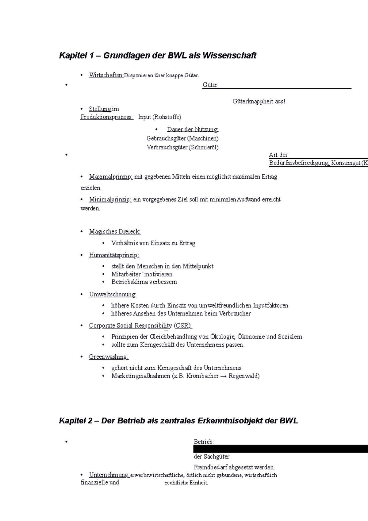 Betriebslehre Zsf - Zusammenfassung Betriebswirtschaftslehre - Kapitel ...