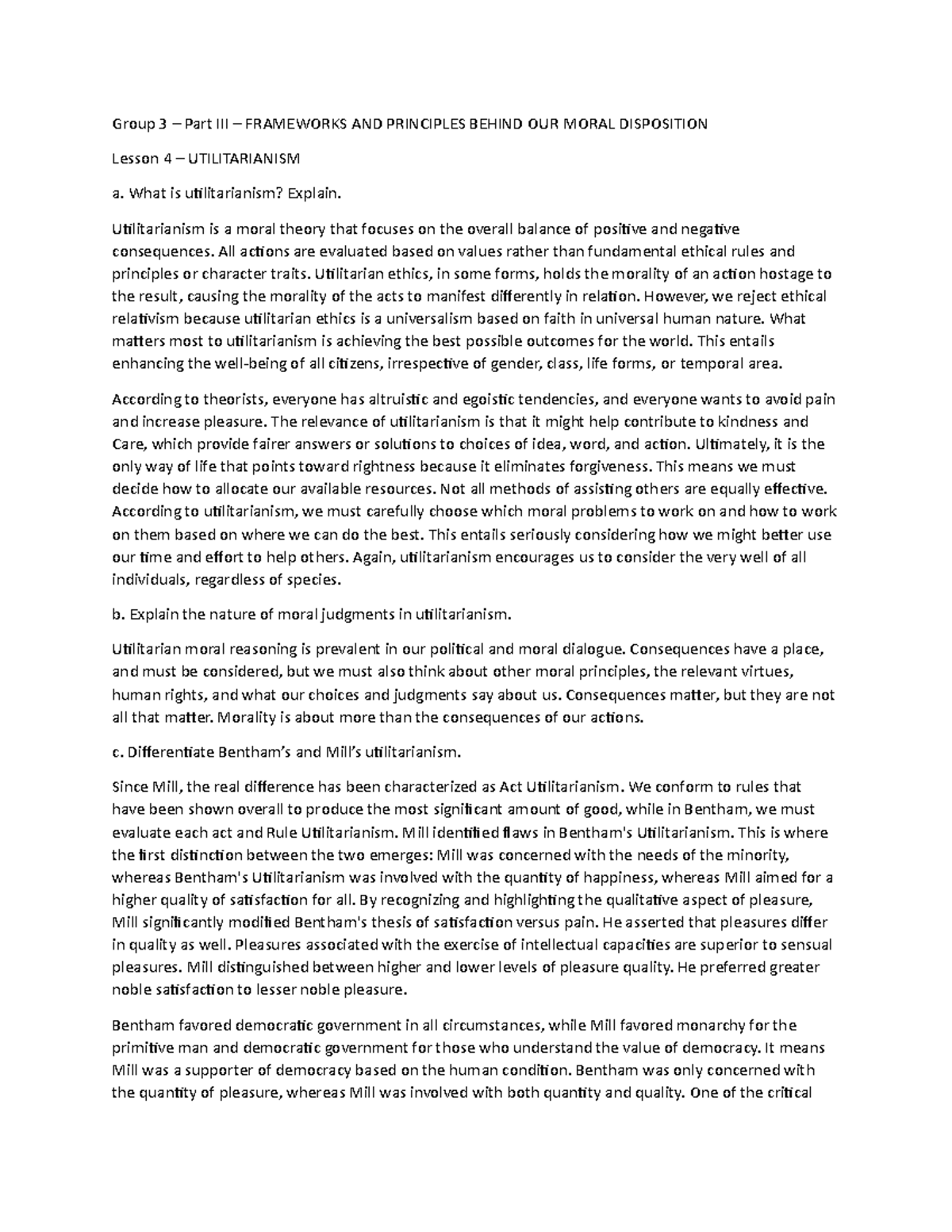 Assignment - Group 3 – Part III – FRAMEWORKS AND PRINCIPLES BEHIND OUR ...