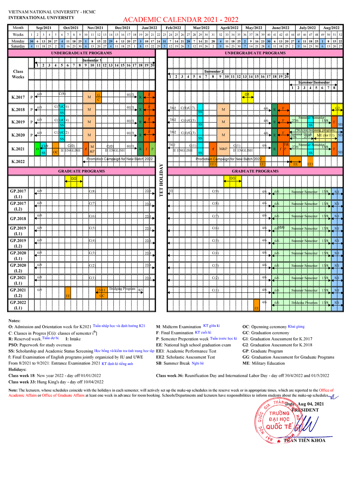 . Lich nam hoc 2021-2022 - VIETNAM NATIONAL UNIVERSITY ...