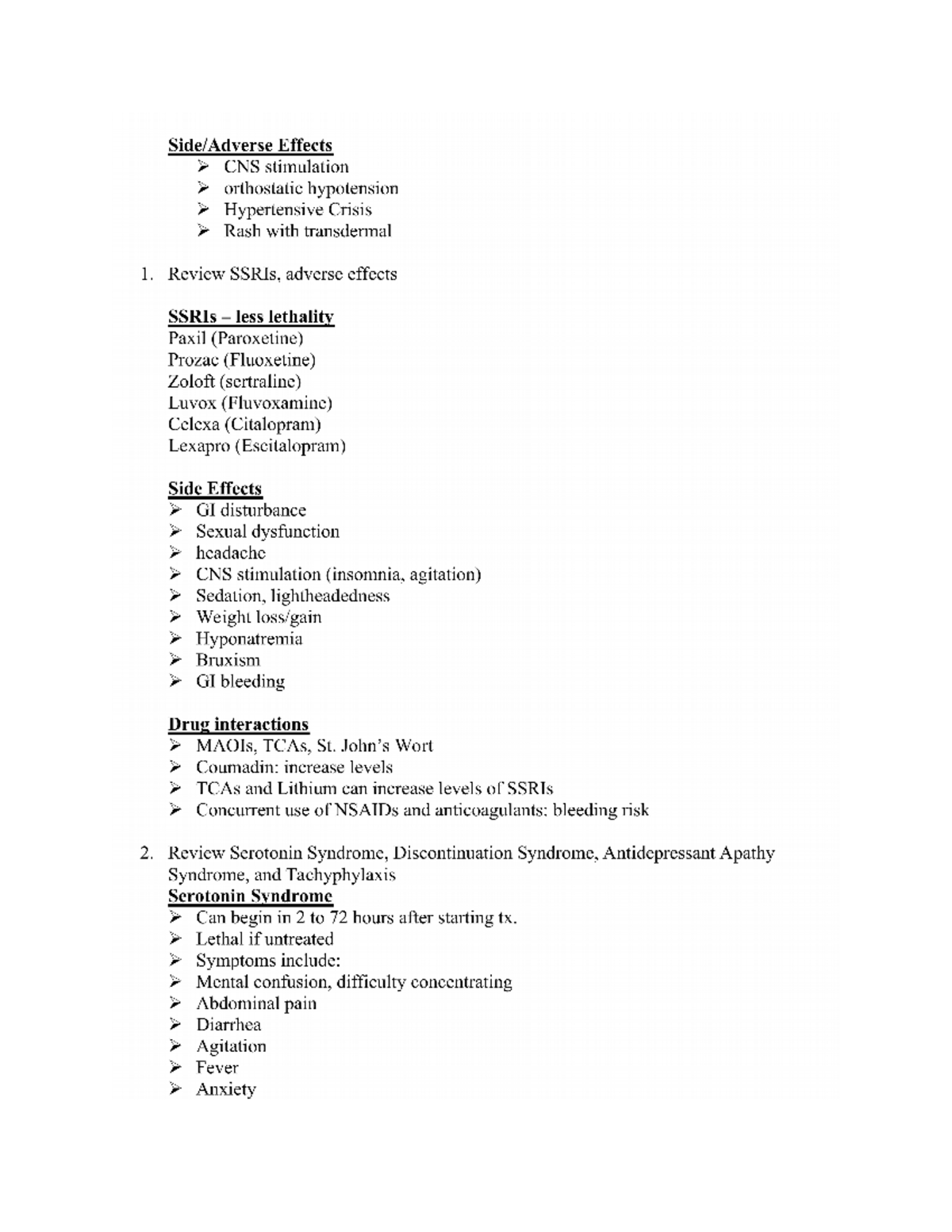 MH study guide 4 - NRSE 3090 - Studocu