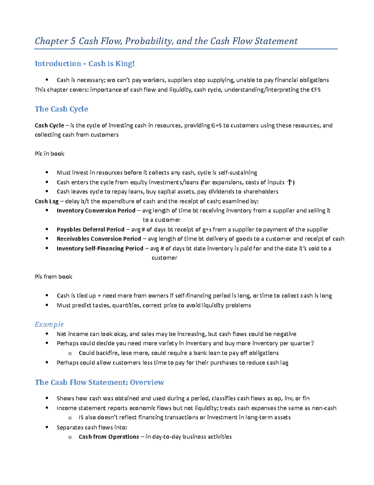 Chapter 5 - Cash Flow - Intermediate Accounting - Chapter 5 Cash Flow ...
