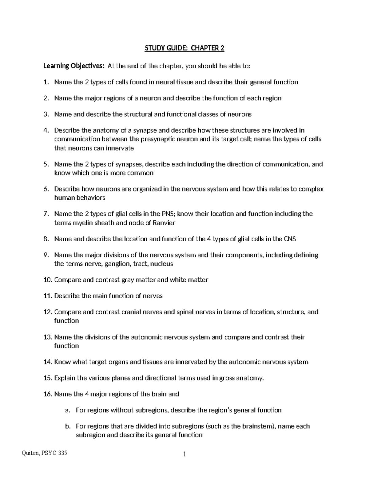 PSYC 335 Study Guide Chapter 2 - STUDY GUIDE: CHAPTER 2 Learning ...