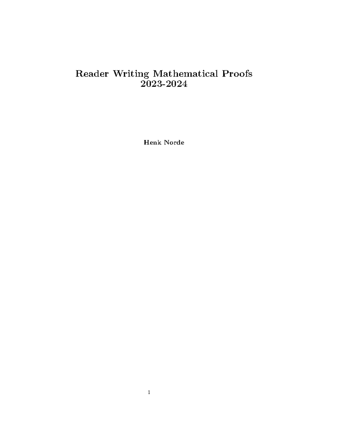 Reader Writing Mathematical Proofs 20232024 Reader Writing