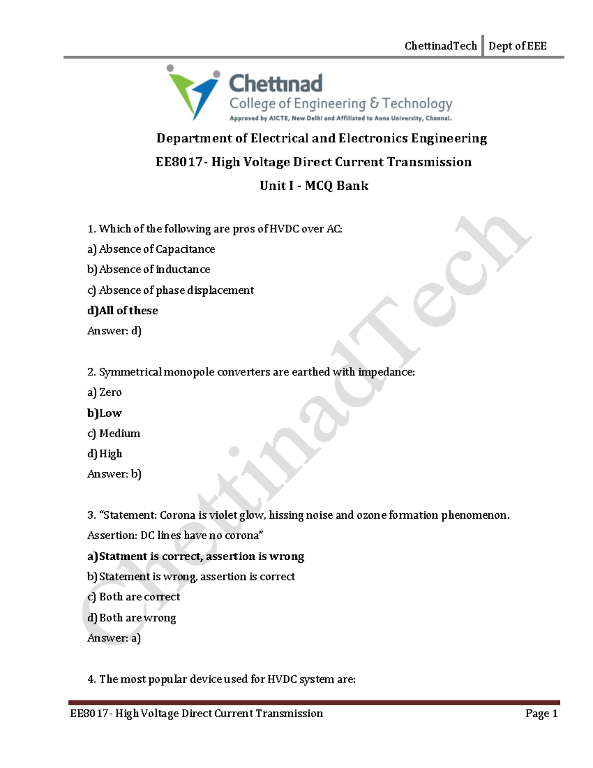 Ilovepdf Merged - Mcq For High Voltage Direct Current Transmission For ...