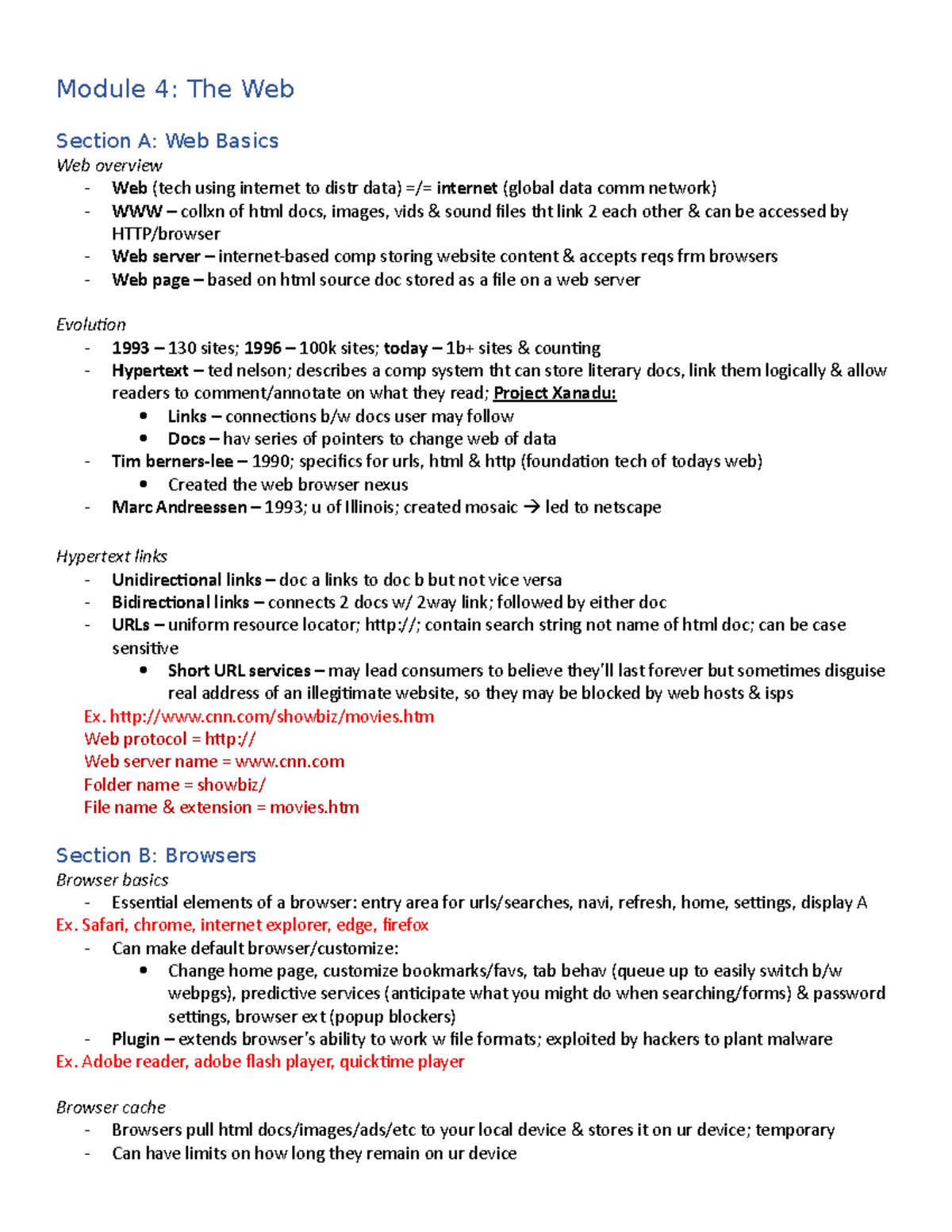 Module 4 - apco - Module 4: The Web Section A: Web Basics Web overview ...