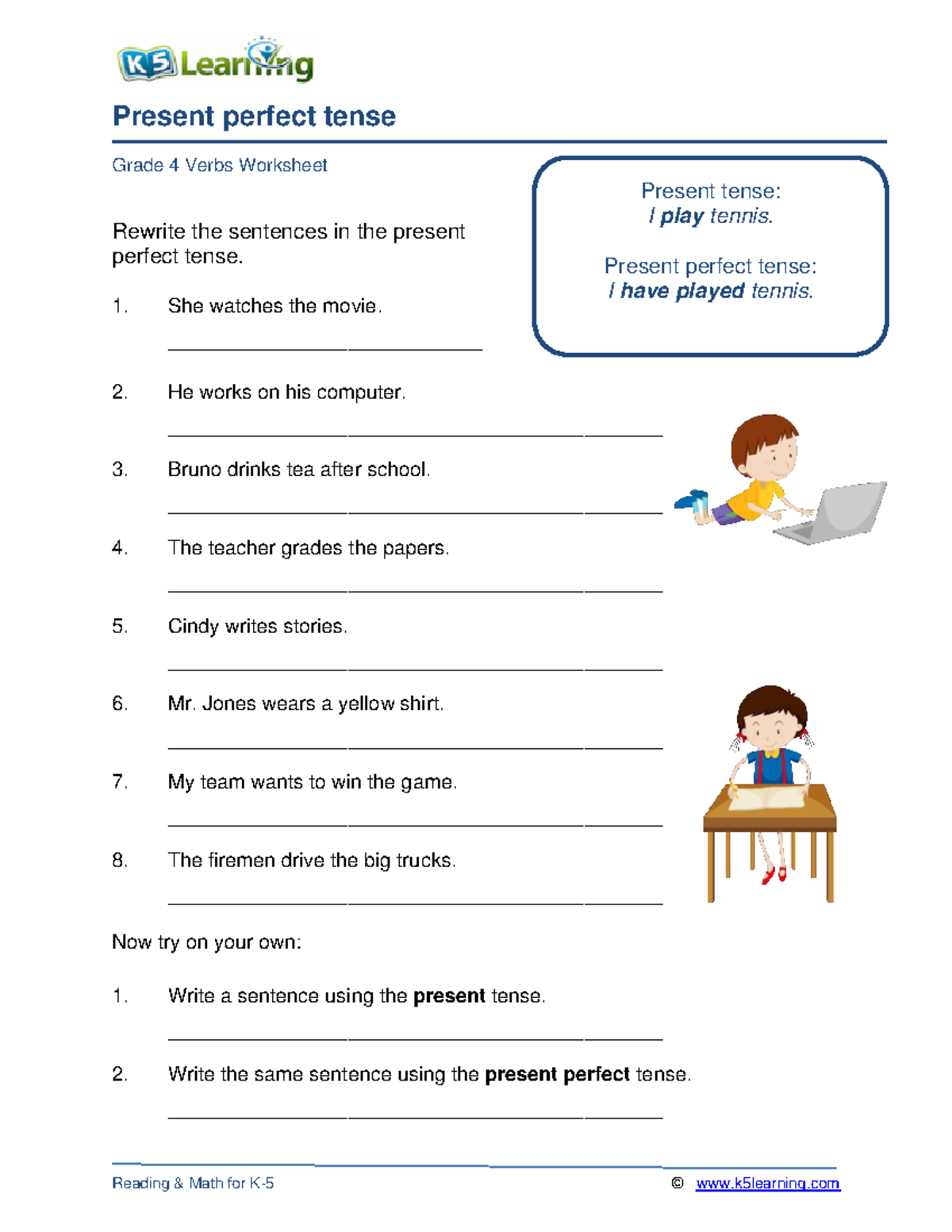 Grade 4 present perfect tense b - Present perfect tense Grade 4 Verbs ...