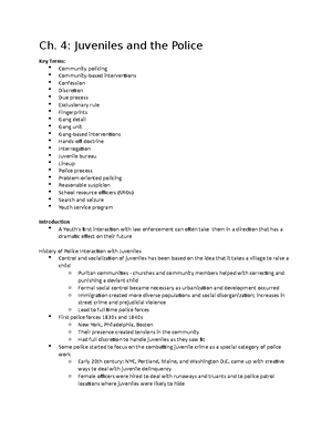 Chapter 7 Juveniles And Gangs CJ 317 - Ch. 7: Juveniles And Gangs ...