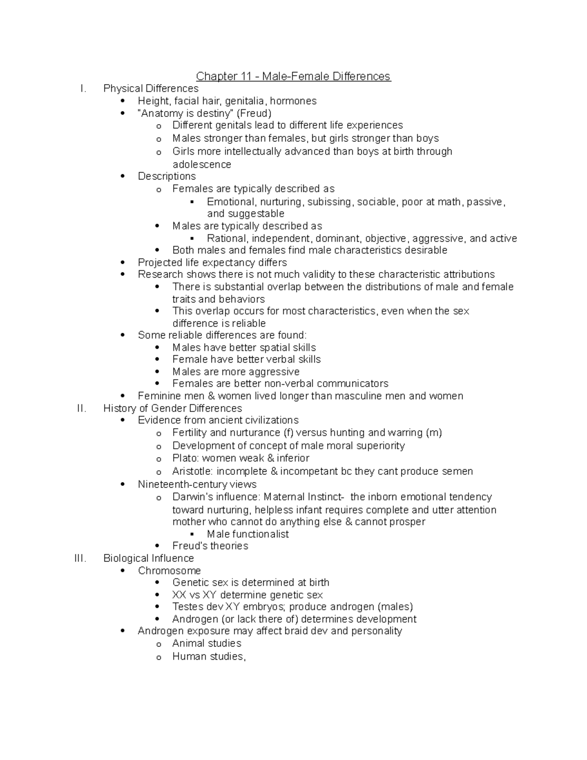 Ch 11 - Male Female Differences - Chapter 11 - Male-Female Differences ...