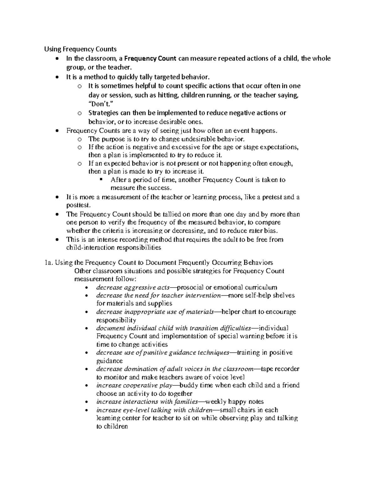 Spce 215 Chapter 6 Notes - Using Frequency Counts - In The Classroom, A 