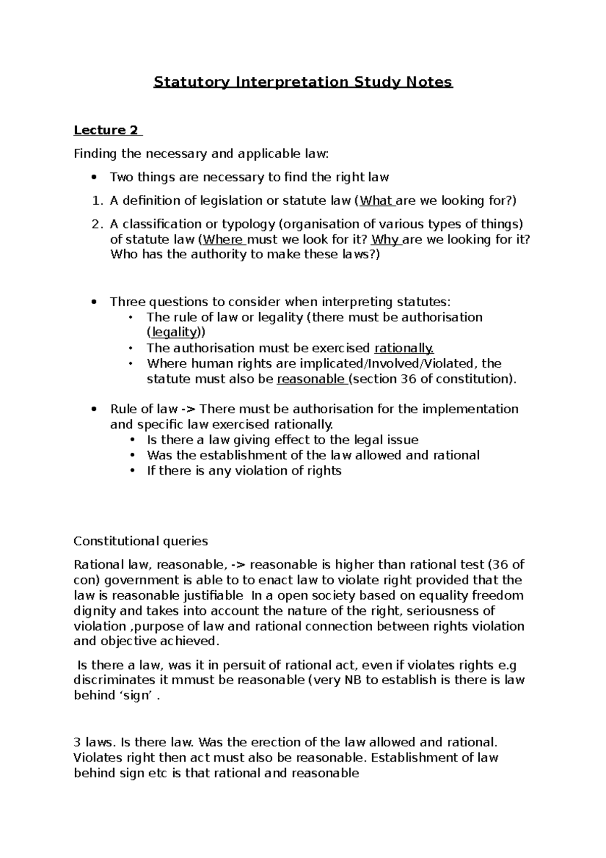Statutory Interpretation Notes Statutory Interpretation Study Notes Statutory Interpretation Notes Statutory Interpretation Study Notes