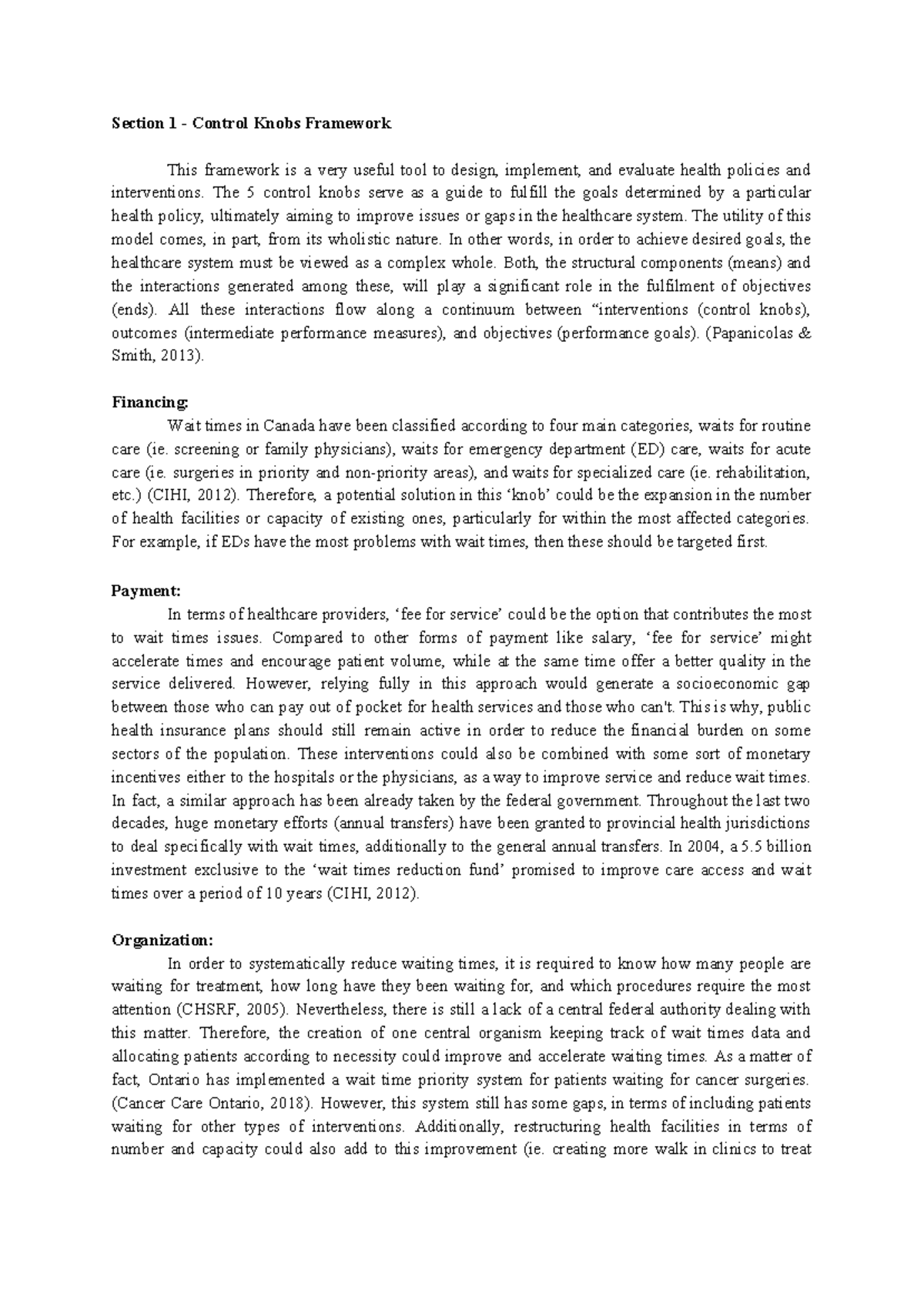 305 Control Knobs Section 1 Control Knobs Framework This framework