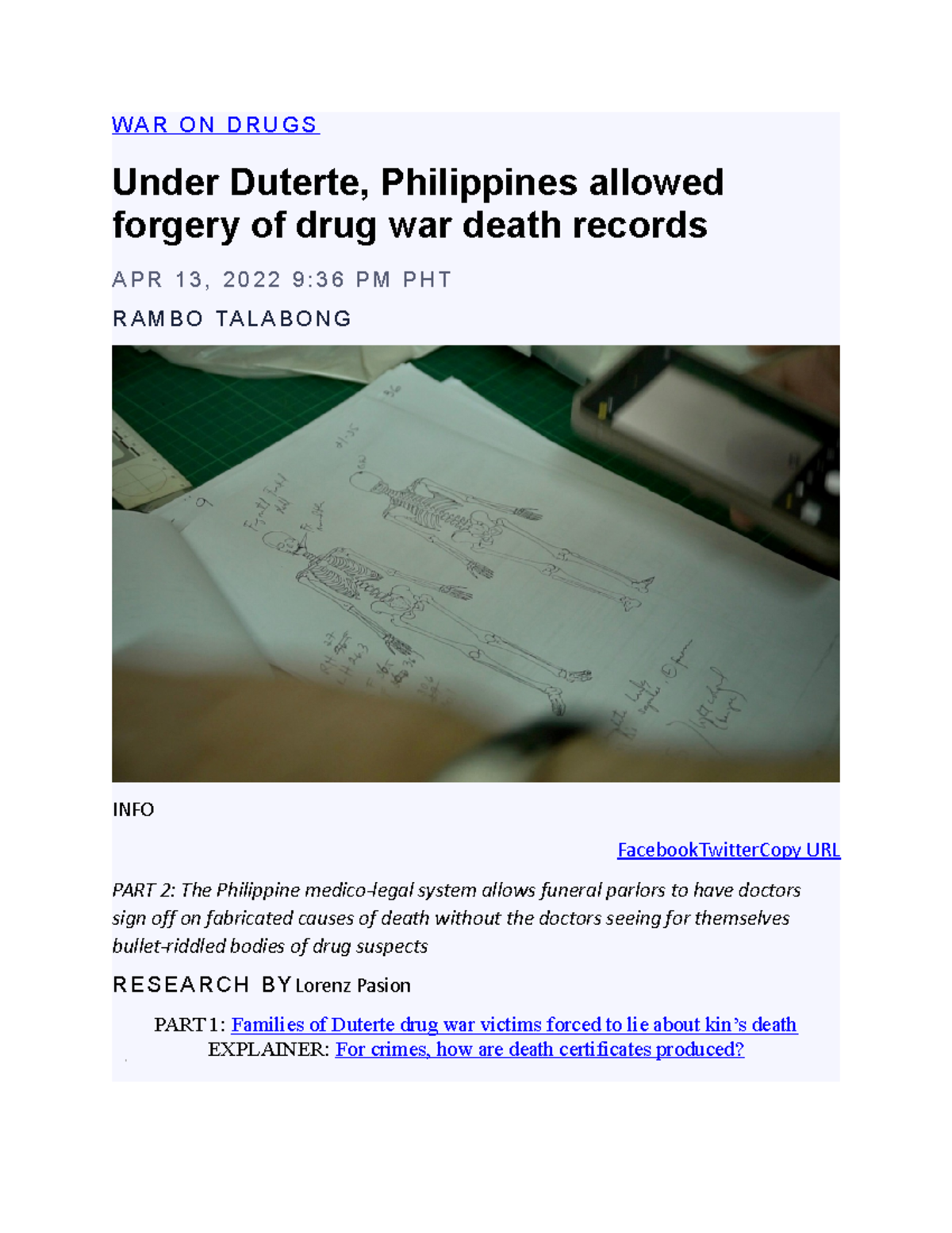TV NEWS Writing Activity W A R O N D R U G S Under Duterte