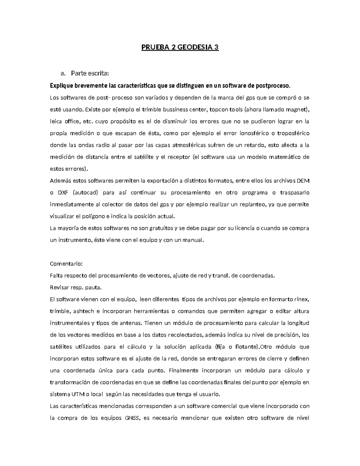 Prueba 2 Geodesia 3 - Profe Lautaro Rivas - PRUEBA 2 GEODESIA 3 a ...