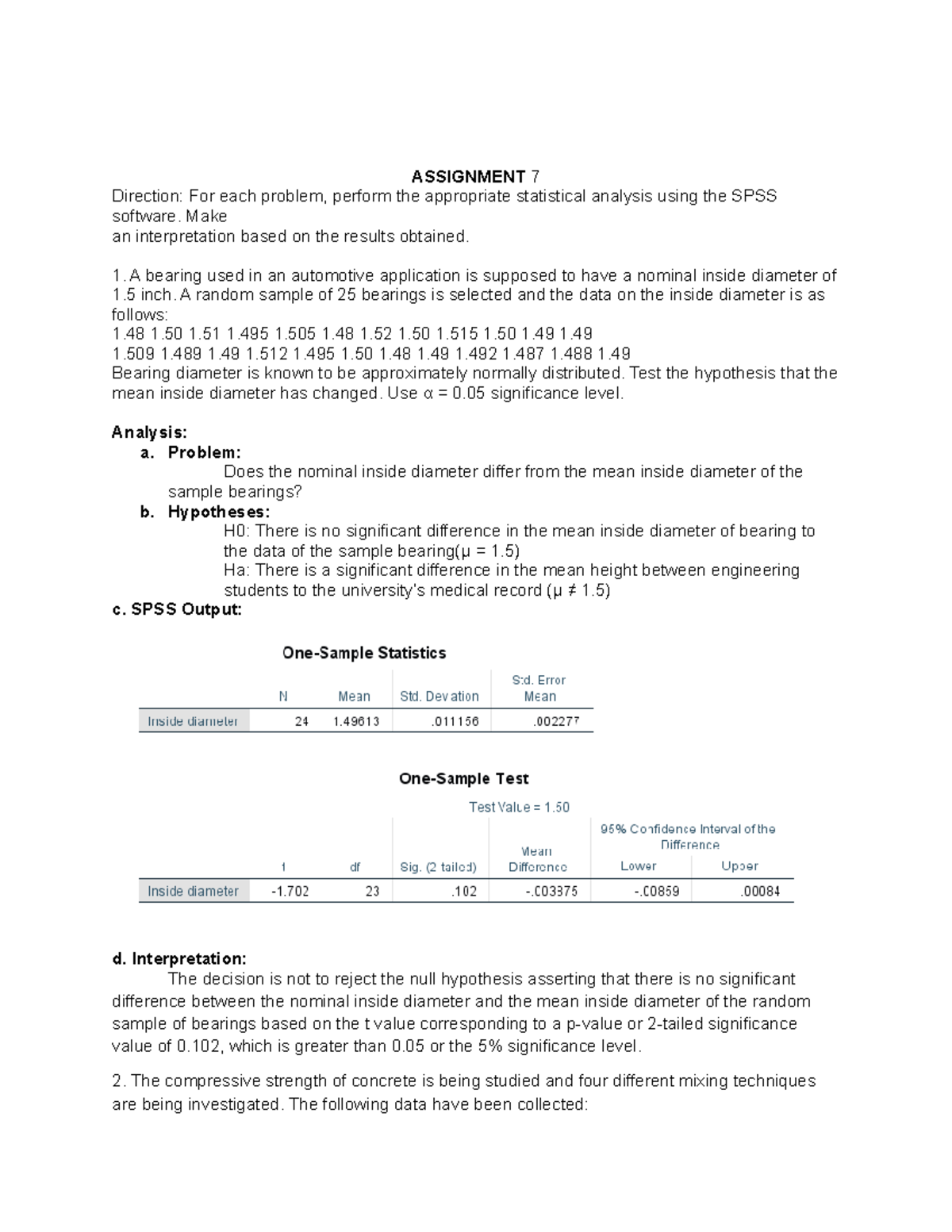 Computer Application 2 - ASSIGNMENT 7 Direction: For each problem ...