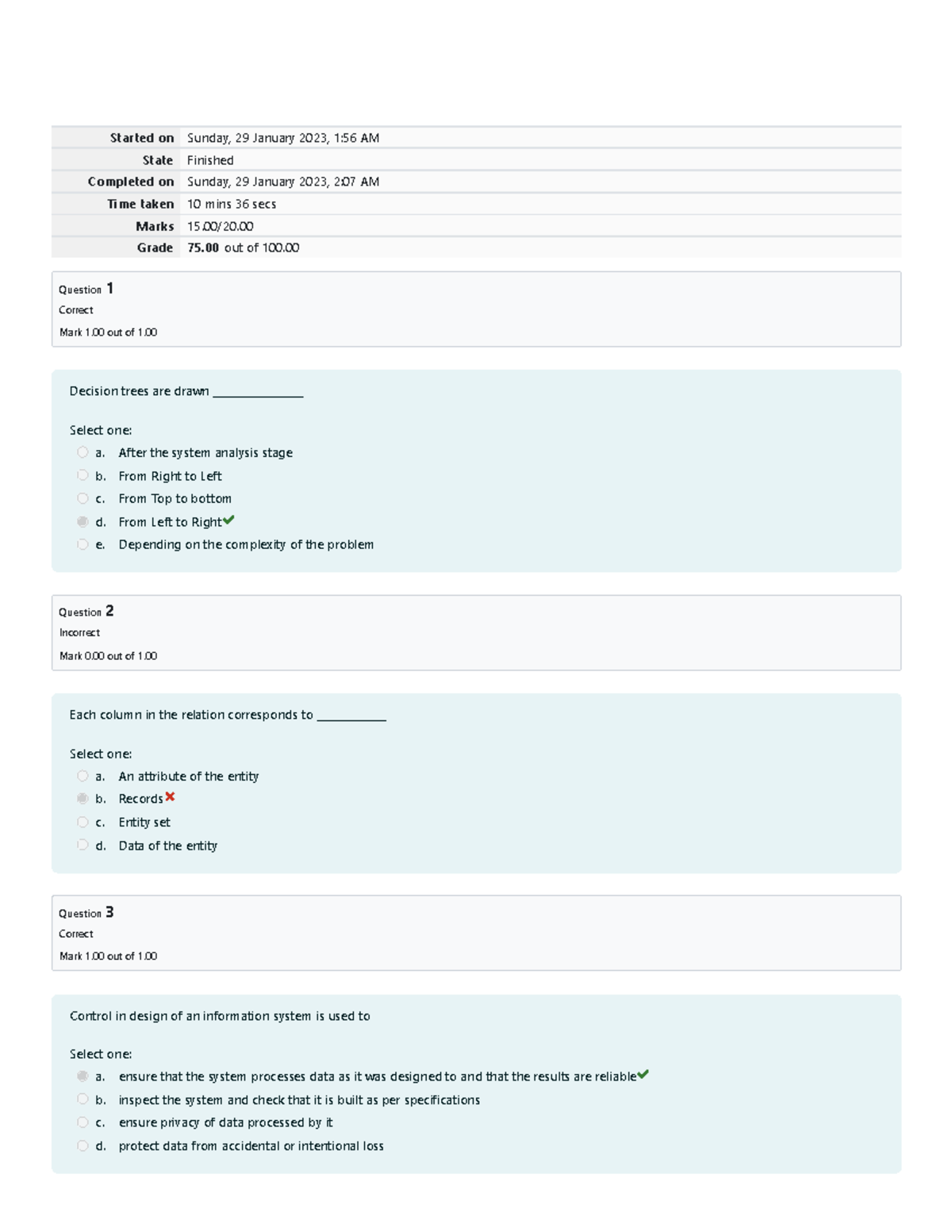 Final Laboratory QUIZ 1 Attempt review wrong - Started on Sunday, 29 ...