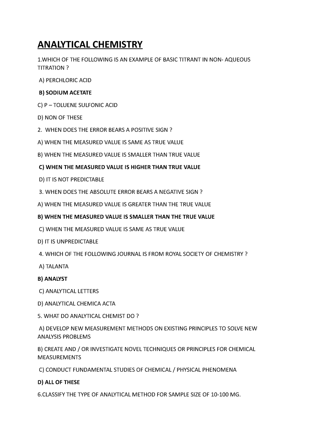 case study analytical chemistry