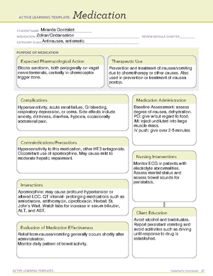 Omeprazole (Prilosec) Drug Card - ACTIVE LEARNING TEMPLATE: Medication ...