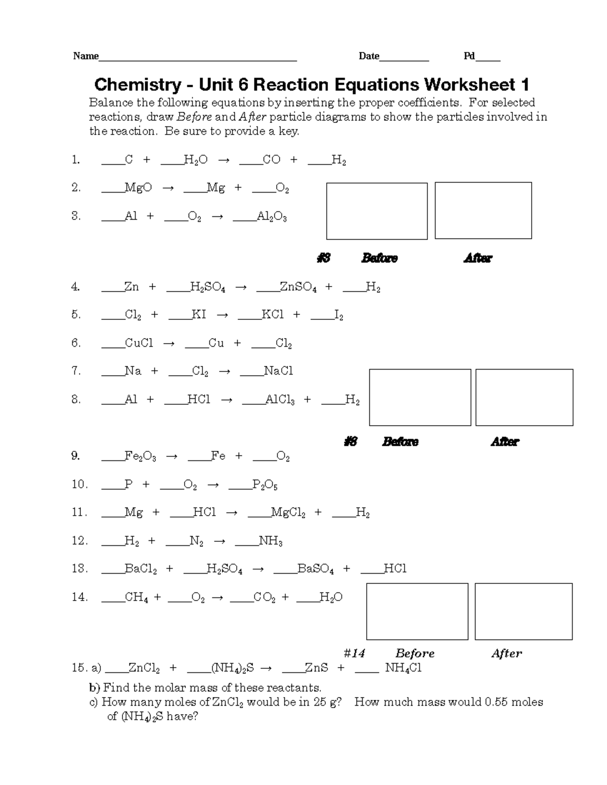 06.03 U6 WS1 Balancing Equations - Name ...