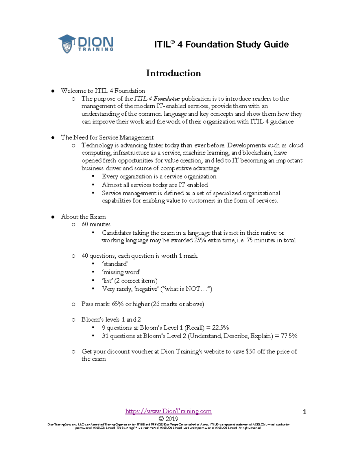 Study Guide (ITIL 4 Foundation) - ITIL 4 Foundation Study Guide ...