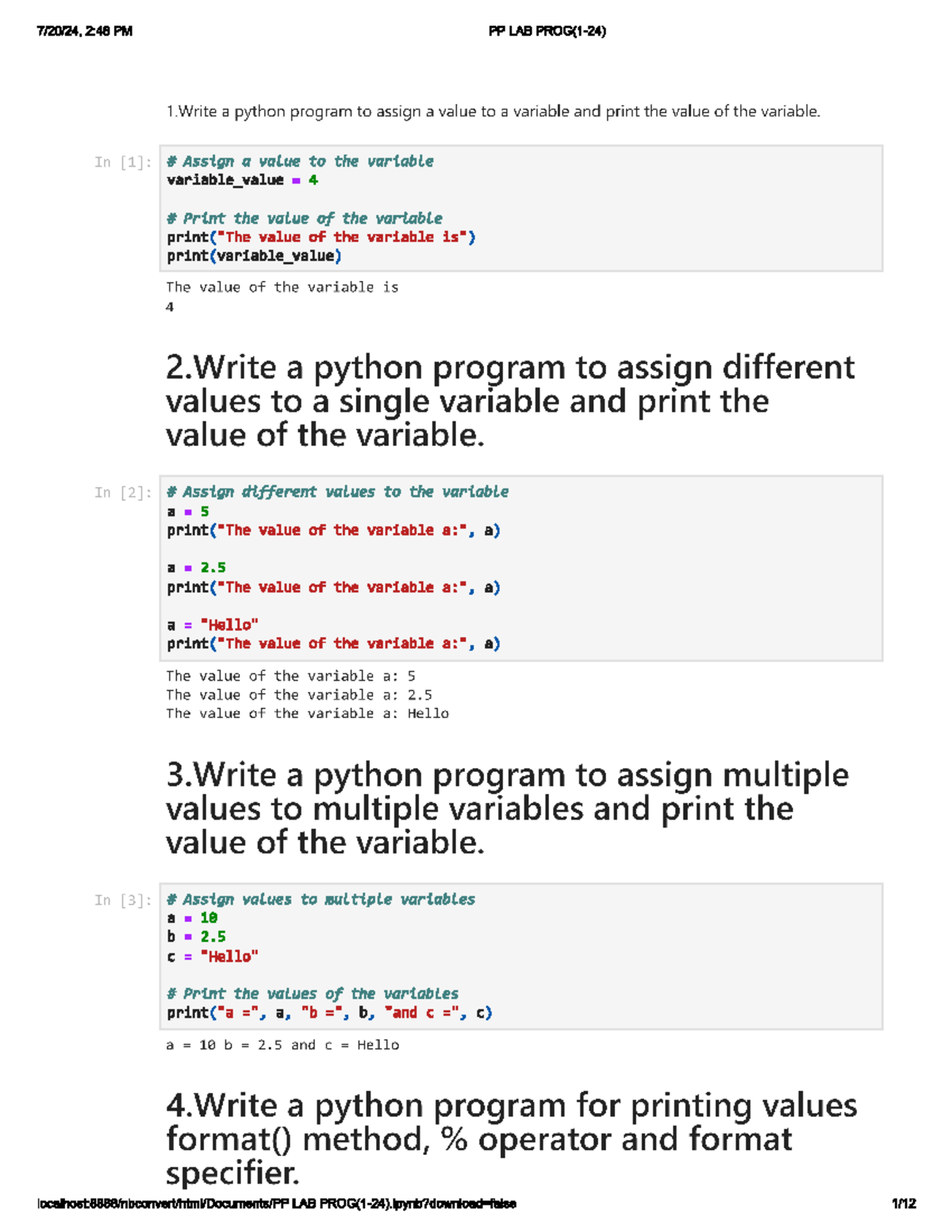 Python lab programs - 2:48 PM PP LAB 1 a python program to assign a ...