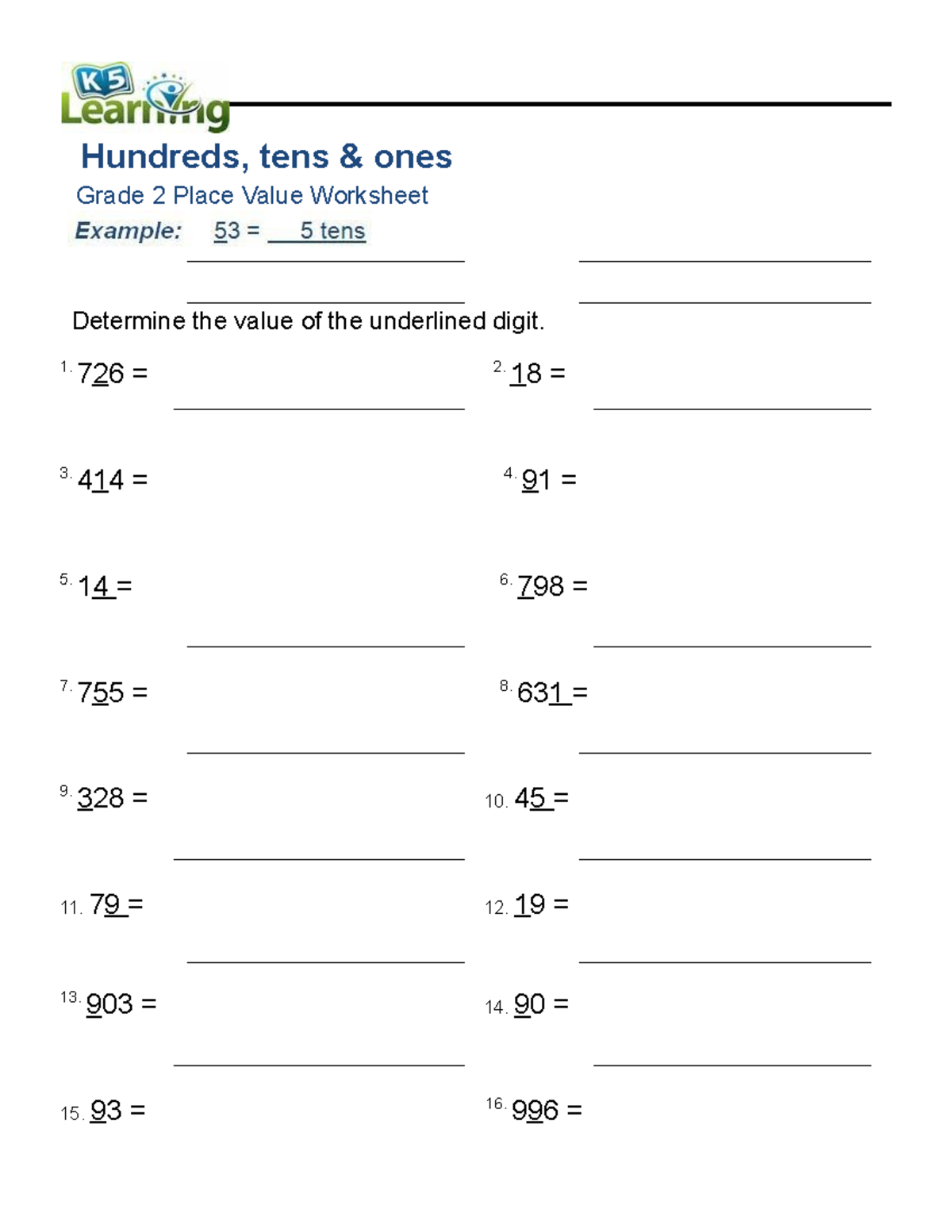 Grade 2 place value digit c - Bachelor of Elementary Education ...