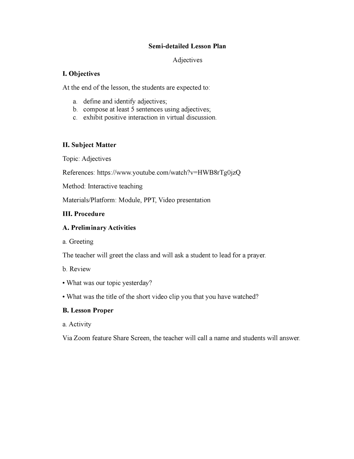 adjectives-semi-detailed-lesson-plan-semi-detailed-lesson-plan-adjectives-i-objectives-at-the