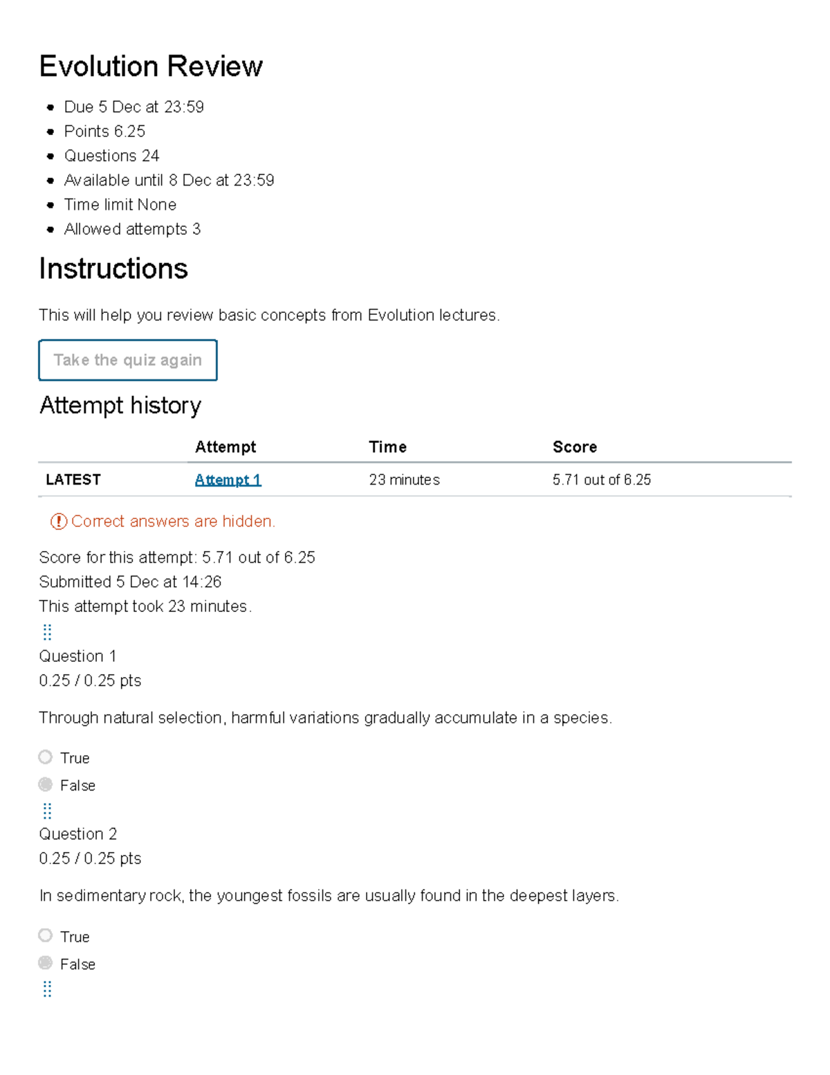 Evolution Review BIOL&160 16039 - F24 - General Biology W Lab ...