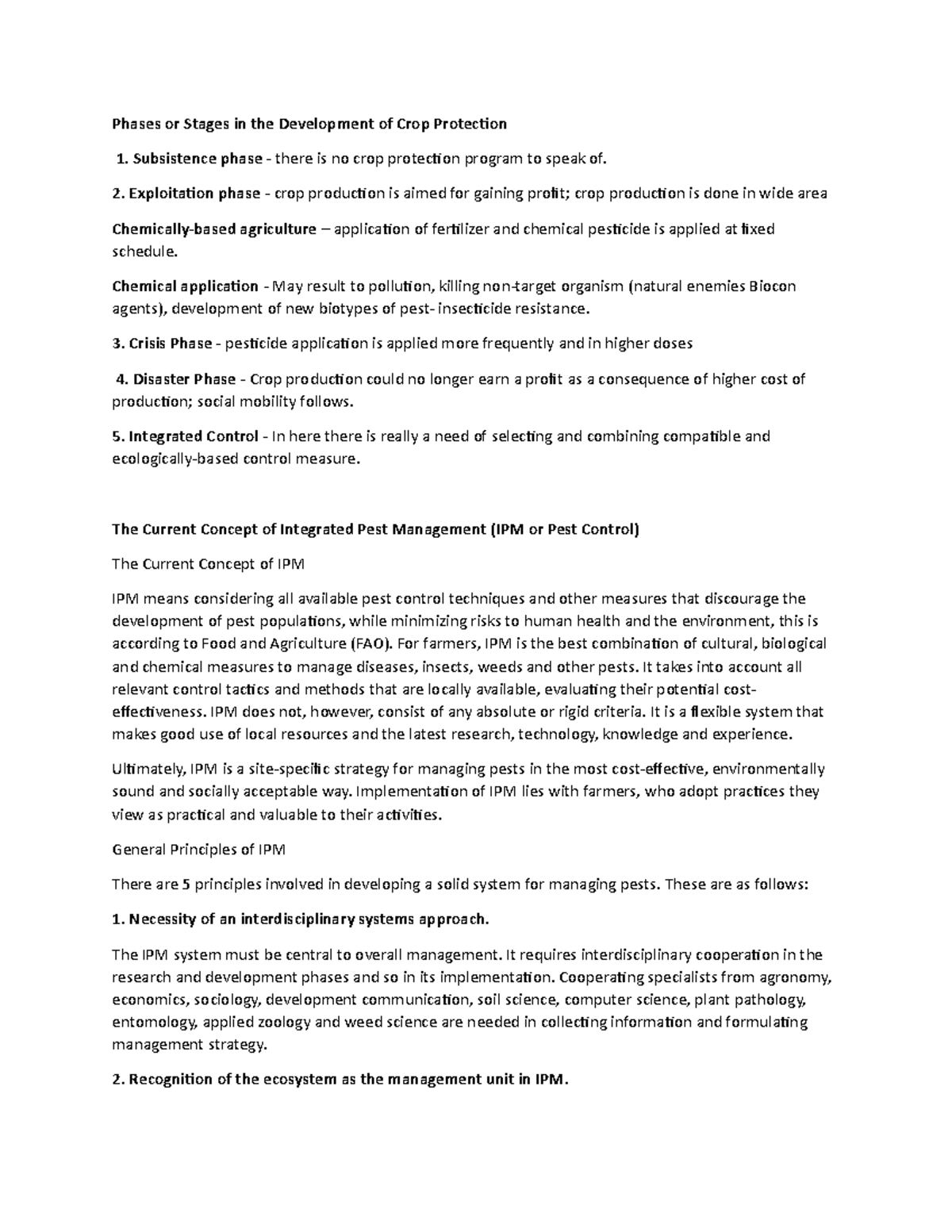 Phases or Stages in the Development of Crop Protection - Phases or ...