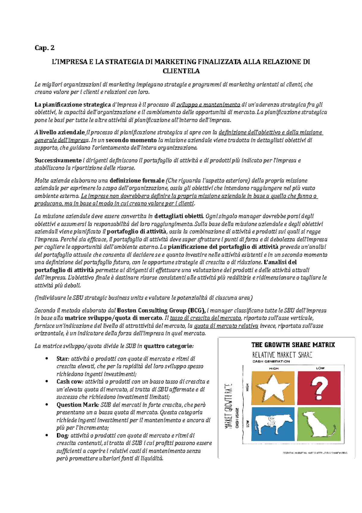 L’IMPRESA E LA STRATEGIA DI MARKETING FINALIZZATA ALLA RELAZIONE DI ...