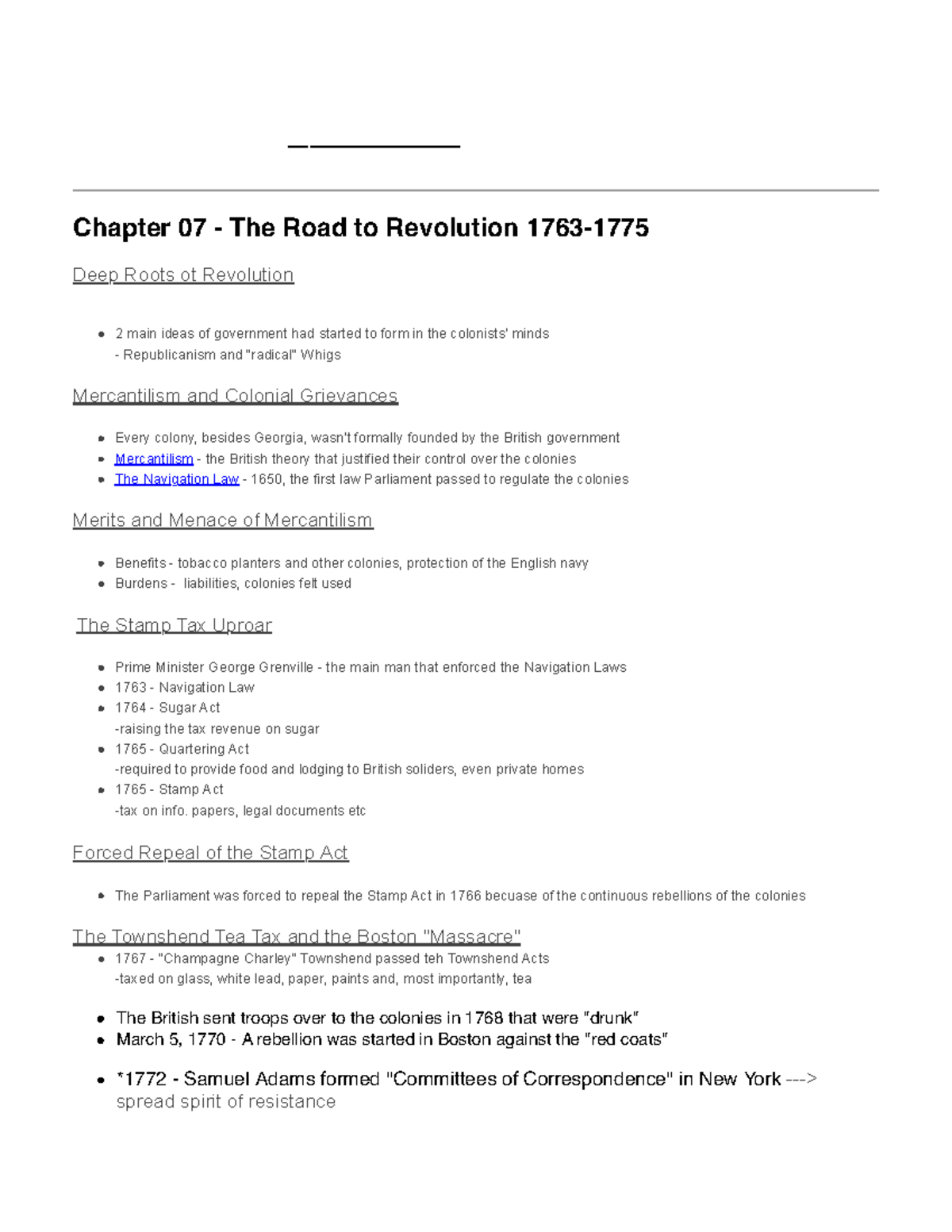 Chapter 07 - The Road To Revolution 1763-1775 - Chapter 07 - The Road ...