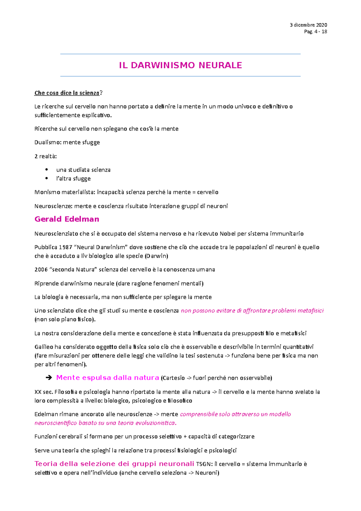 8 Darwinismo neurale lezioni della corvi 3 dicembre 2020Pag. 4