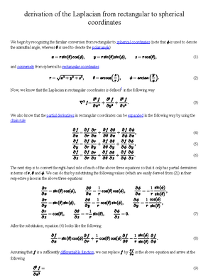 The Laplacian Operator from Cartesian to Cylindrical to Spherical ...