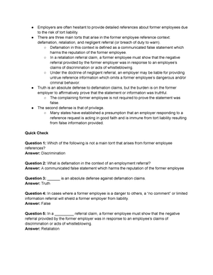 C233 Employment Law Notes - C233 - Employment Law 1. Under Respondent ...