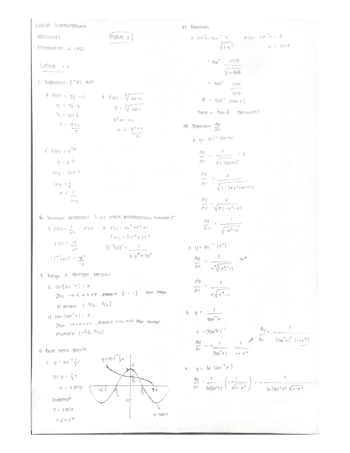 Tugas 2 - Matematika 2 - Studocu