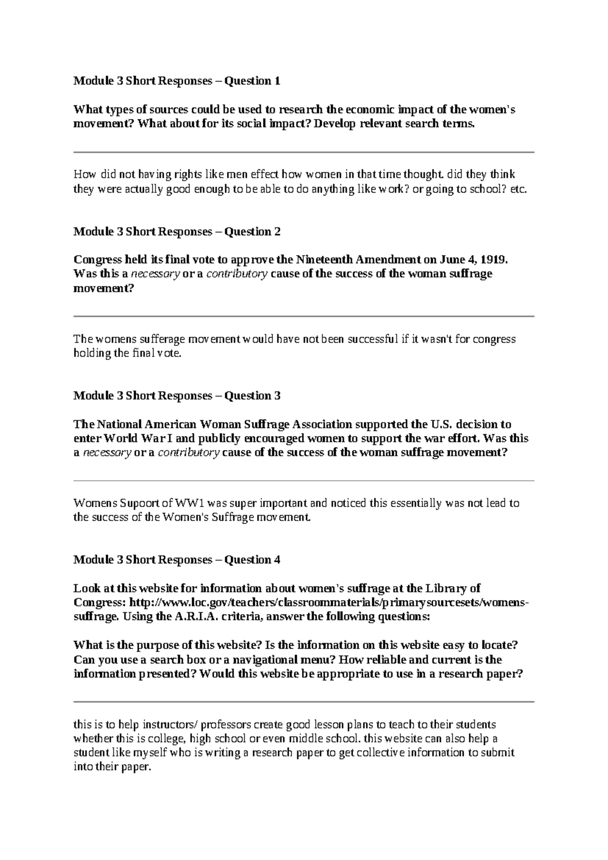 Module Three Short Responses Module 3 Short Responses Question 1 What Types Of Sources Could 2181