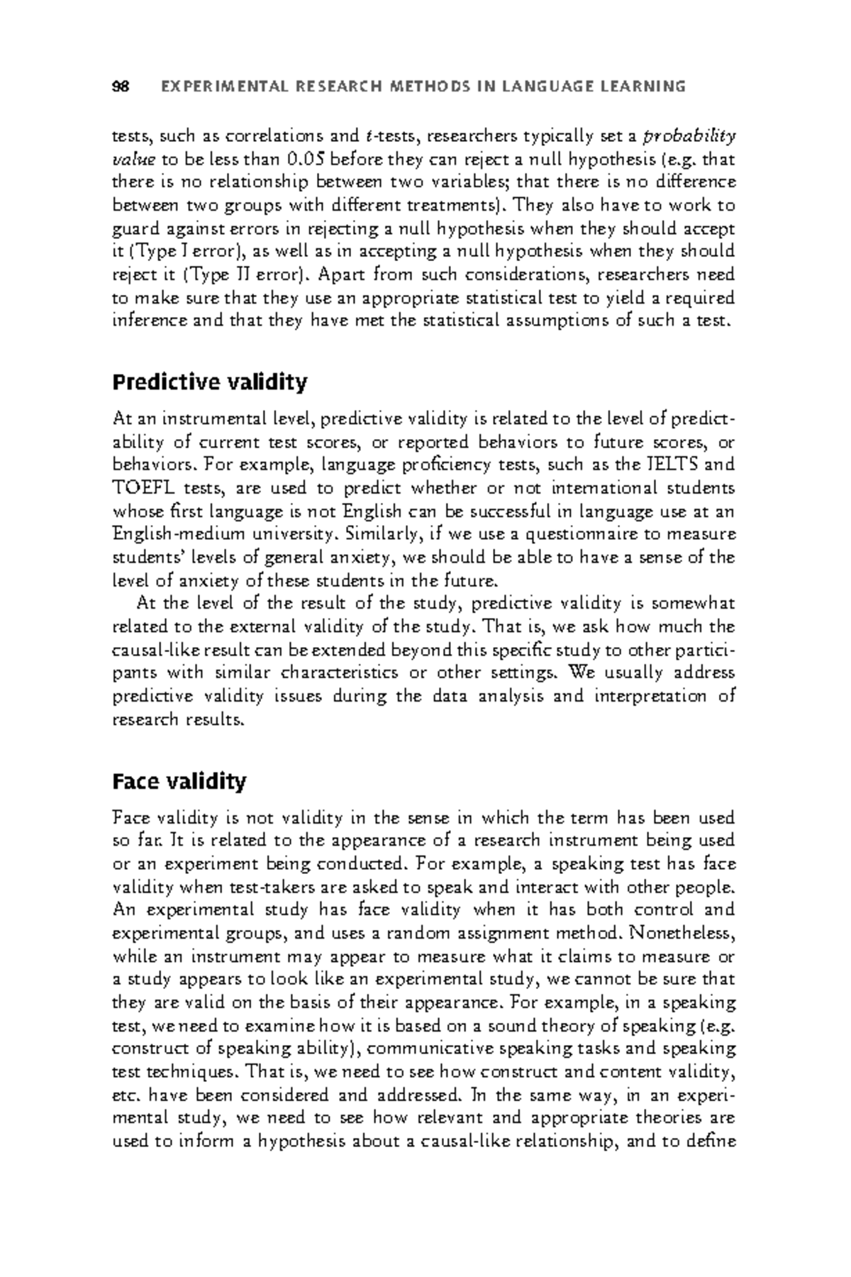 Validity in Experimental Research - Studocu