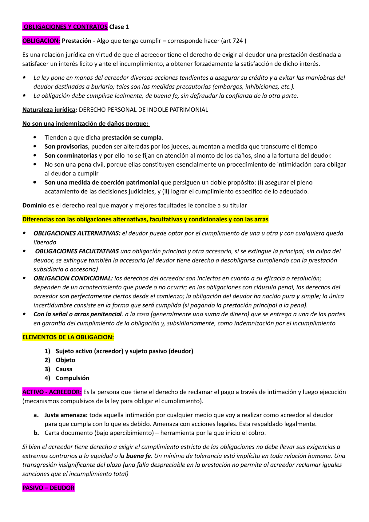 Obligaciones Y Contratos Clase 1 - OBLIGACIONES Y CONTRATOS Clase 1 ...