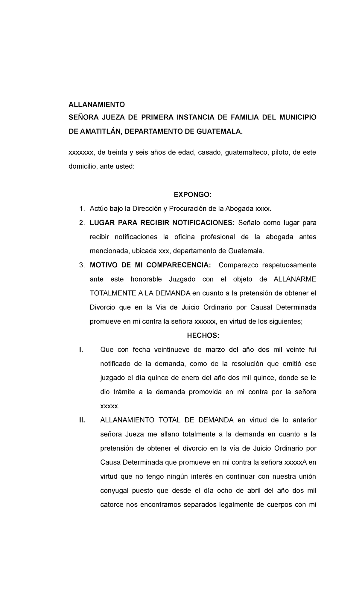 Introducir 46 Imagen Modelo De Allanamiento De Demanda Civil Abzlocalmx 4655