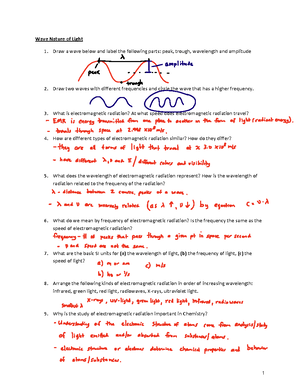 Wave calculations worksheet 12 13 - Name Wave Calculations Speed of a wave  = wavelength x frequency - Studocu