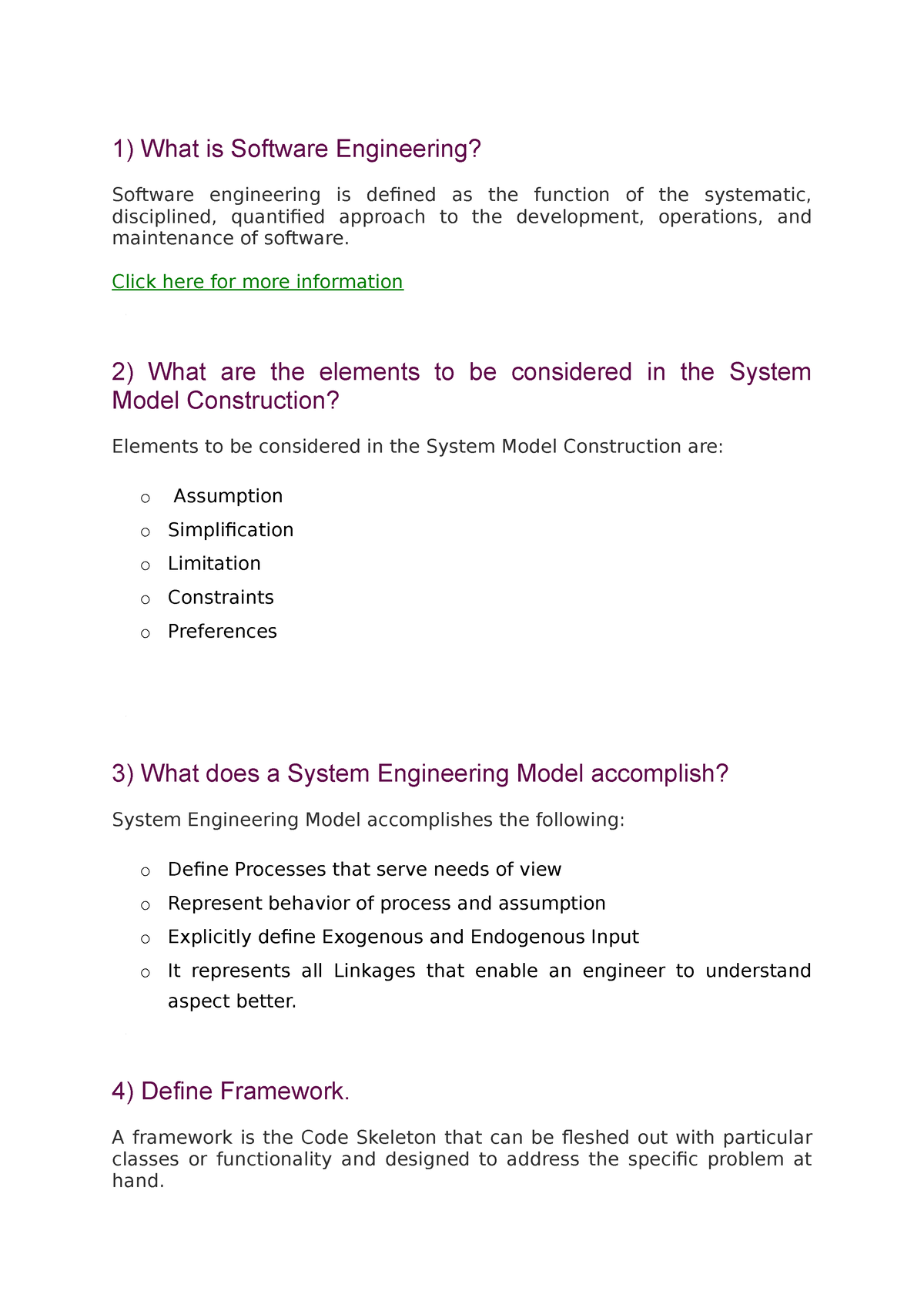 software engineering case study questions and answers