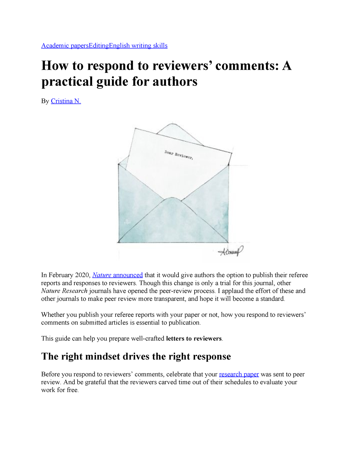 How To Respond To Reviewers Comments A Practical Guide - Academic ...