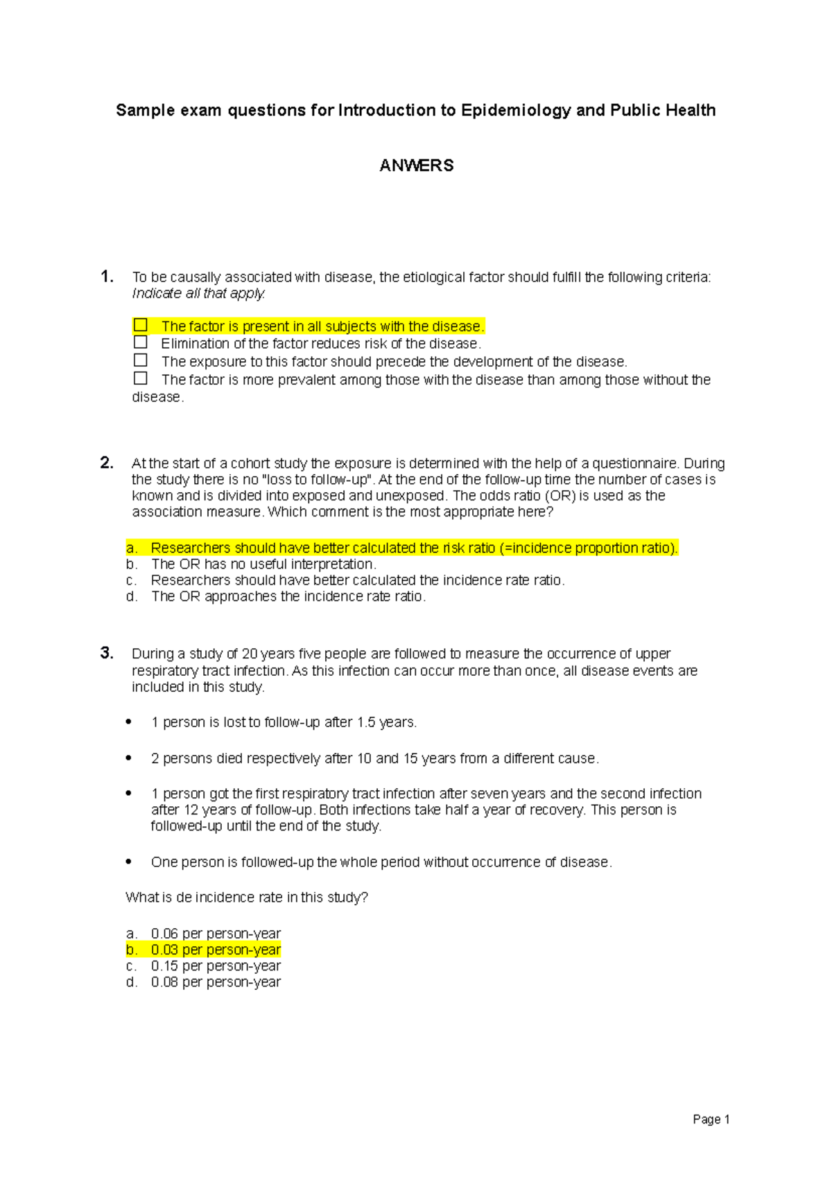 Sample exam questions HNE24806 Sample exam questions for Introduction