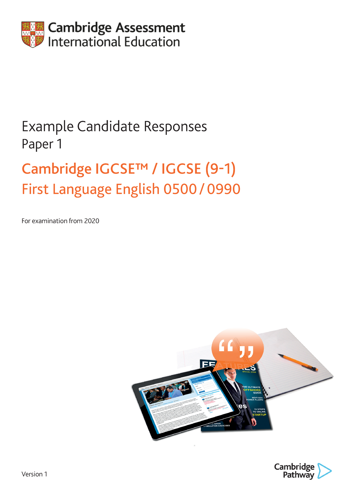 0500 Example Candidate Responses Paper 1 (for Examination From 2020 ...