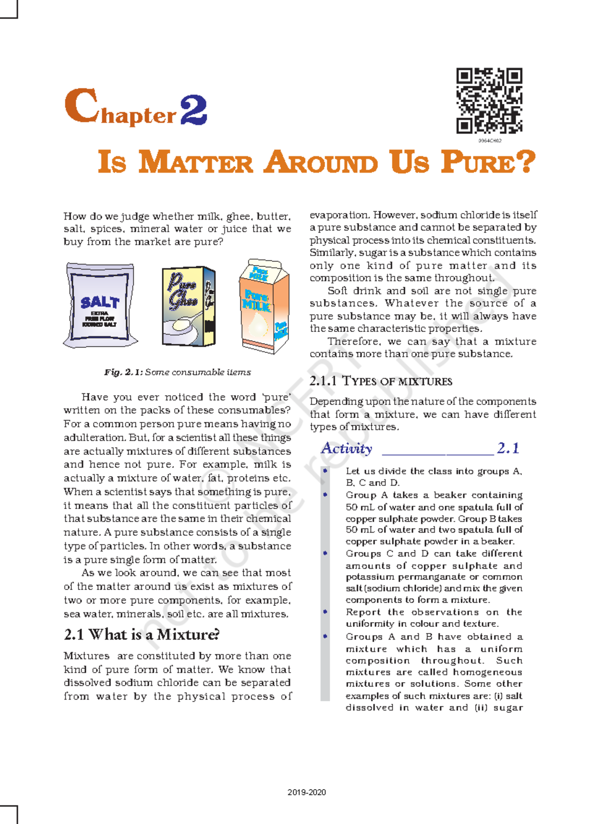 CBSE Class 9 Ncert Book Science IS Matter Around US PURE chapter 2