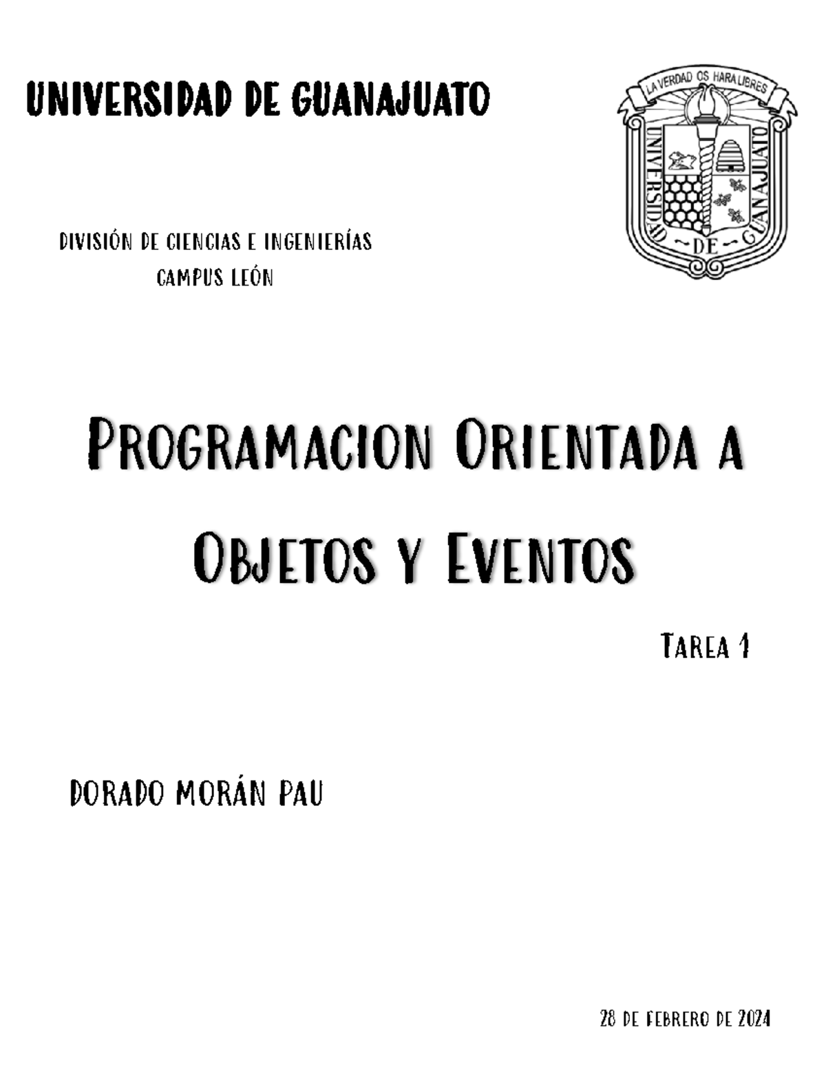 POO 01 Pau Dorado - Tarea 1 del Curso de Programacion Orientada a ...